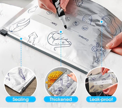 FreshLock™ – Reusable Foil Zip Lock Storage Bags (Pack of 20)