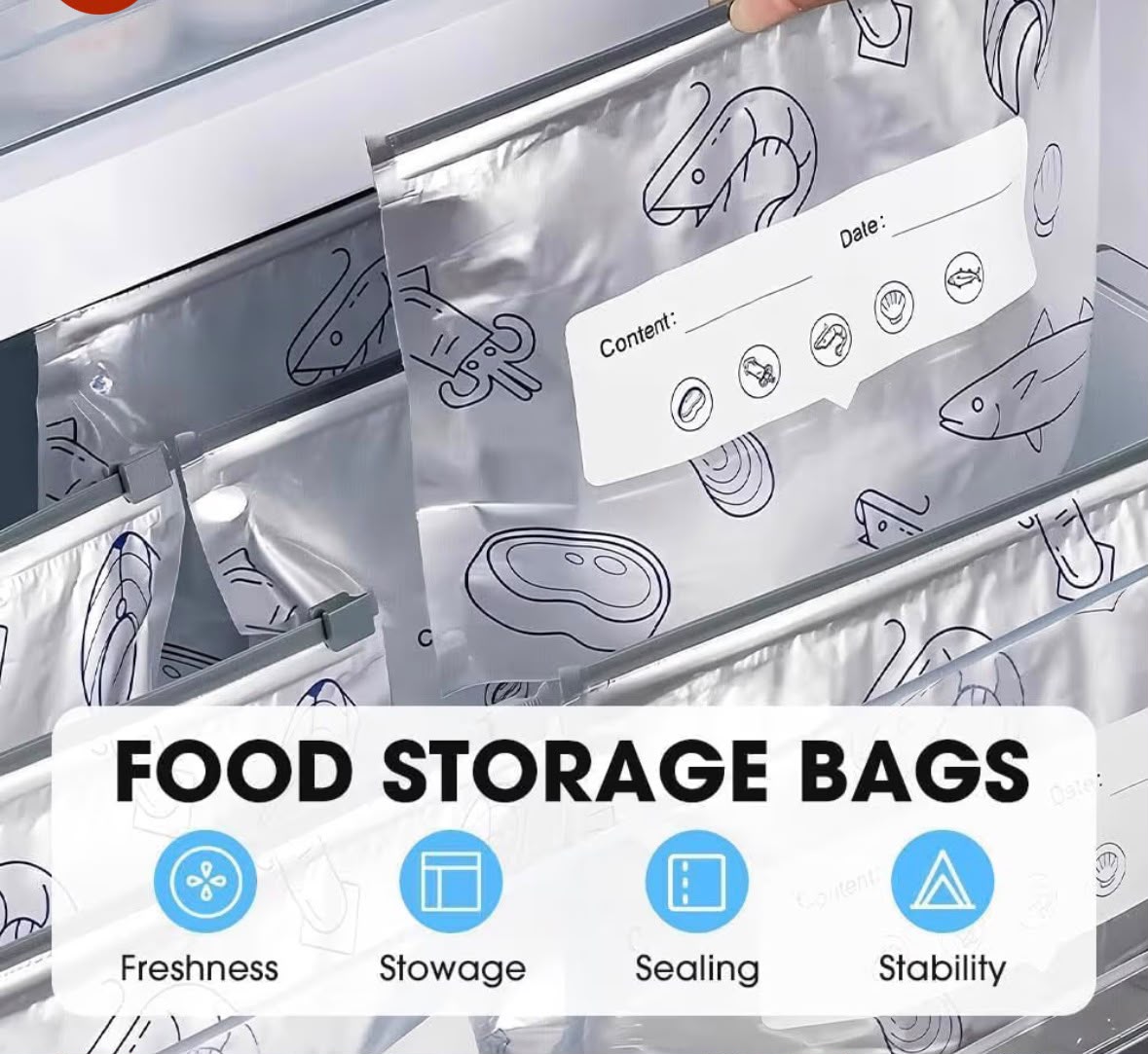 FreshLock™ – Reusable Foil Zip Lock Storage Bags (Pack of 20)